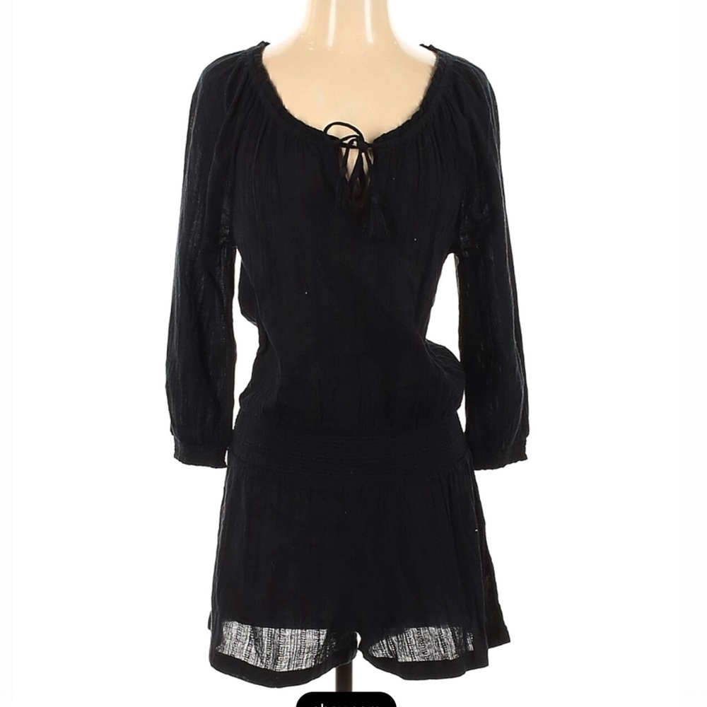 AERIE BLACK LONG SLEEVE ROMPER
